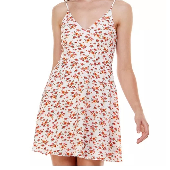 B Darlin Floral Print Fit and Flare A Line Dress - Picture 5 of 12